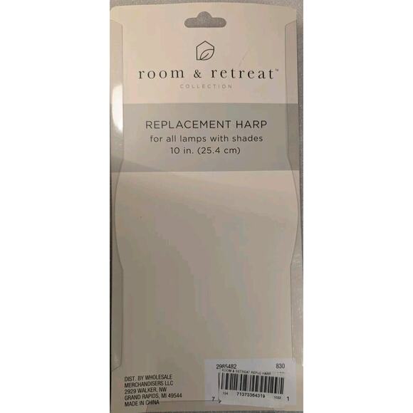 Room &Retreat 10 Inch Lamp Harp 1-1/2 Inch Lamp Finial Oil Rubbed Black - Picture 2 of 2